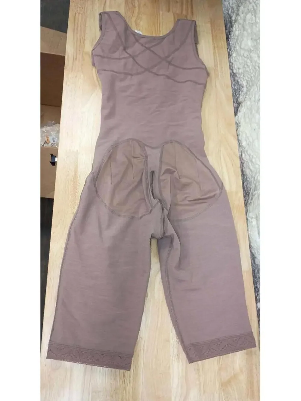 MAPALE F506 CROSS‑BACK SUPPORT KNEE‑LENGTH SHAPEWEAR MOCHA SIZE M